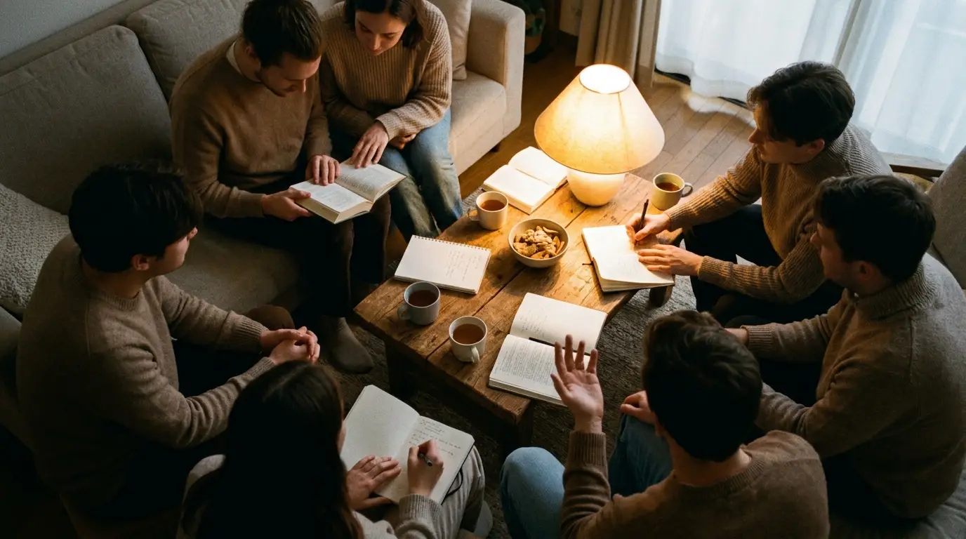 Small group studying together